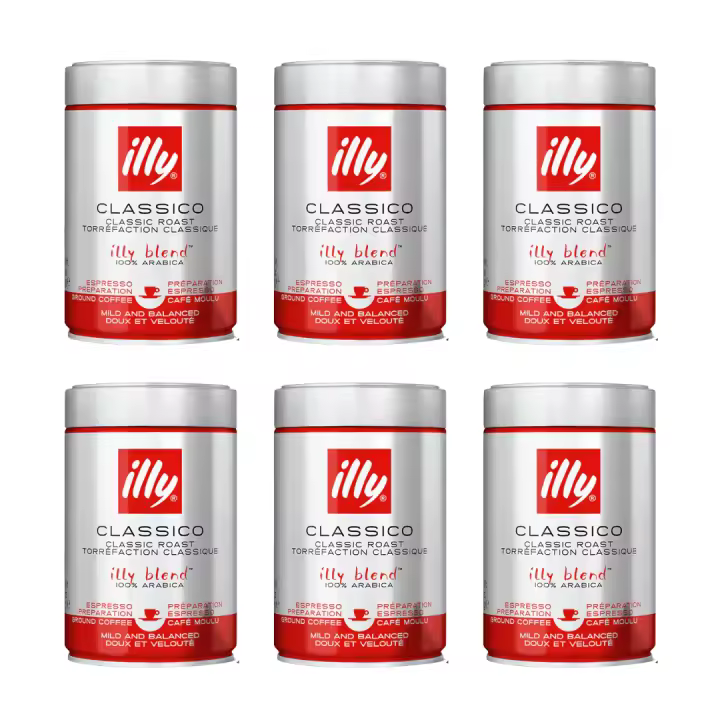 Illy 6 PACK Café Molido Tostado Classico 250 Grs - QUMIR - 1