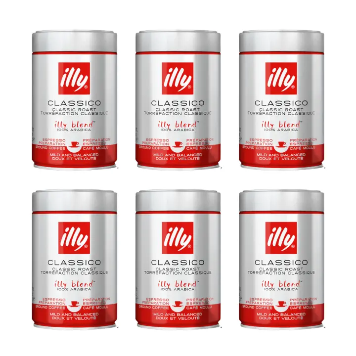 Illy 6 PACK Café Molido Tostado Classico 250 Grs - QUMIR - 1