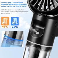 Portatil Ventilador Pequeño de Mano Spray con Niebla de Agua, USB Mini Ventilador de Mano 4 Velocidades, Se Puede Colgar Cuello Ventiladors de Manos Potente Oficina al Aire Libre de Vacaciones Blanco - details 3