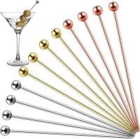 Juego De 12 Palillos De Cocktails Reutilizables De 4 Pulgadas En Acero Inoxidable Para Aperitivos Y Martinis Regalo Ideal - details 0