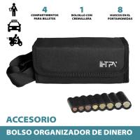 Organizador de Dinero con Portamonedas - Riñonera Camarero - Portamonedas Taxi - Clasificador de Monedas - Dispensador con 8 Huecos - 4 Organizadores de Billetes - Cinturón Ajustable - Monedero Negro - details 0