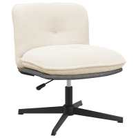 vidaXL Silla de oficina giratoria tejido imitación lana rizada en color Crema/Gris oscuro/Beige y más | cómodas modernas ergonómicas para comedor cocina salón hogar - details 0