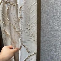 Cortinas De Seda Dorada Con Relieve Y Textura Bronzada Para Dormitorio Bloqueo De Luz Modernas De Lujo Para Villa Cortina De Ventana - details 4