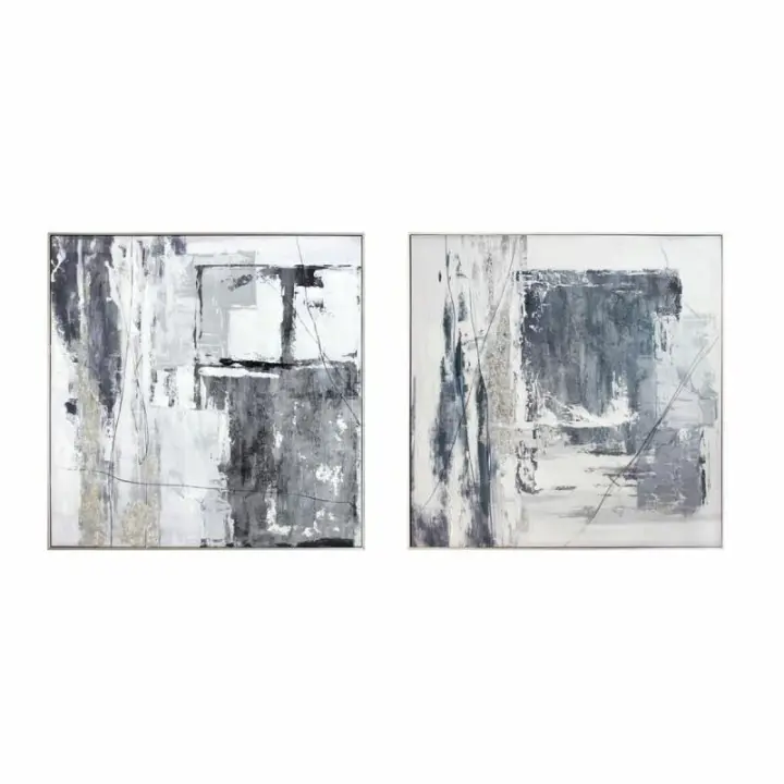 Cuadro DKD Home Decor Abstracto 80 x 3 x 80 cm Moderno (2 Unidades) - 1
