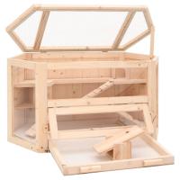 vidaXL Jaula para hámster madera maciza abeto 80x40x43 cm - details 2