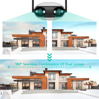 Cámara IP WIFI 4K 8MP Doble Lente Ángulo De Visión Amplio De 180° Cámara De Seguridad CCTV Visión Nocturna Exterior Protección - details 5