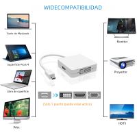 Adaptador 4-en-1 Mini DisplayPort a HDMI VGA DVI Para Apple Macbook pro Air Mini Thunderbolt 2 Cable De Audio Compatible Con HDMI 1.4 Para Computadora Monitor Proyector Televisión - details 1