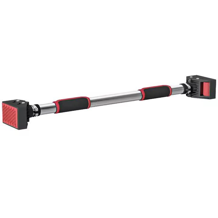 SPORTNOW Barra de Dominadas Marco de Puerta Ajustable Barra de Puerta Antideslizante Montaje en Pared Barra de Dominadas para Fitness en Casa Gimnasio Acero Negro - 1