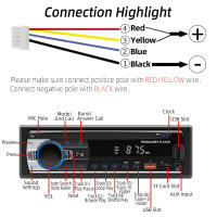 Reproductor De Radio Para Coche HIPPBQCC 1 Din MP3 Digital BT Estéreo Con USB Y Control Del Volante Reproductor De Música FM Audio Digital In-Dash 12V - details 6