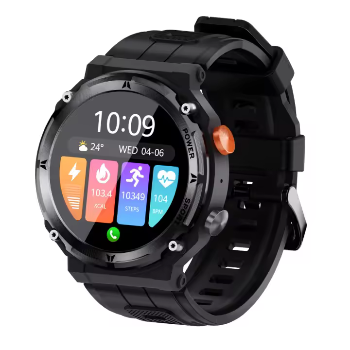 Reloj Inteligente Llamadas Bluetooth, Pulsómetro/Oxímetro/Podómetro 1,39" Pantalla Android iOS - 1