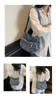 Bolso De Hombro Casual De Denim Lavado Resistente Al Desgaste Con Múltiples Bolsillos Y Gran Capacidad Para Mujer - details 10