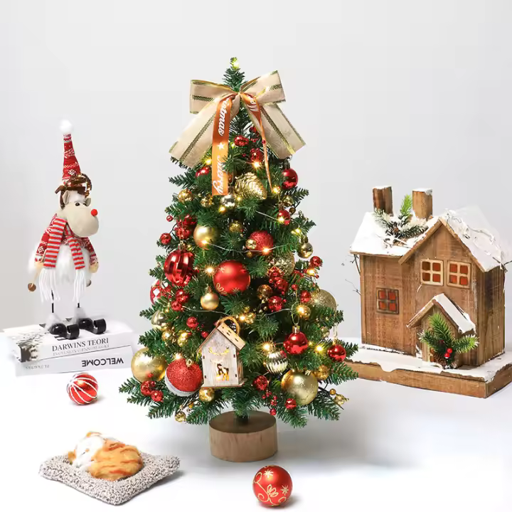 Árbol De Navidad Miniatura 45cm Para Mesa Decoración De Ventana De Hotel Y Hogar Simulación De Pequeño Árbol - 1