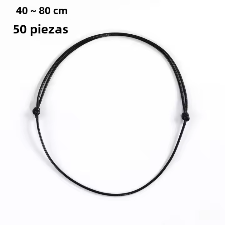 Cuerda De Cera Para Collar Ajustable 1/10pcs Correa De Cuero Y Lápida Negra Tejida Para DIY Joyería Sliding Cord Findings - 1