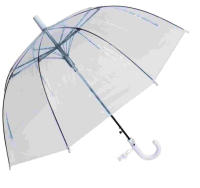 J.S ONDO Paraguas Infantil Transparente, paragua liso sin dibujo,Largo 50 cm Alto Material Plástico Estructura de Fibra 8 Varillas 68 cm Ancho con forma de cúpula con silbato - details 8