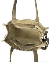 MEJORADA Bolso retro imformal para mujer.bandoleras de YUTE trenzado con cuerdas de paja，MEDIDA 27CM*27CM*10CM - details 1