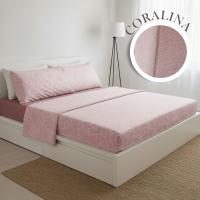 Juego Sabanas Trazos Coralina Mommata 180 gr/m² Soft Silk Doble Perchado para Cama de 90 a 180 cm, Tacto Seda - details 2