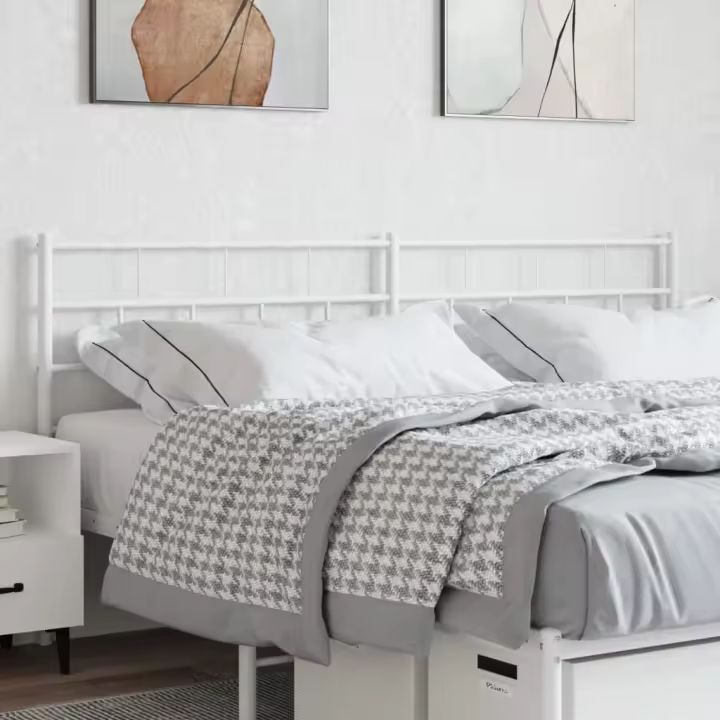 vidaXL Cabecero de metal blanco 200 cm - 1