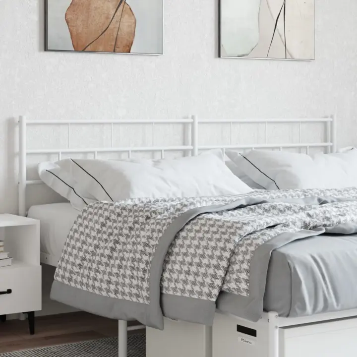 vidaXL Cabecero de metal blanco 200 cm - 1