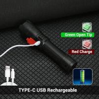 Linterna Táctica Recargable USB Alta Potencia 2000LM Con Batería Integrada Luz Fuerte Para Camping Y Emergencias Resistente Al Agua - details 3