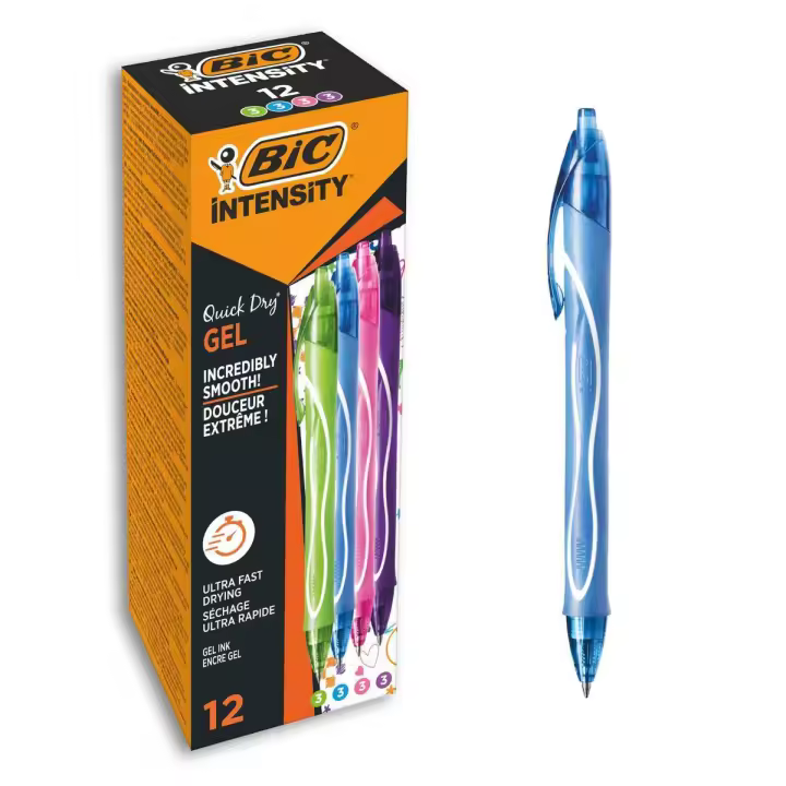 BIC Gel-ocity Quick Dry, Bolígrafos de Gel - Colores Surtidos, Caja de 12 Unidades - 1