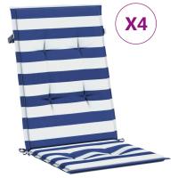 vidaXL Cojines para sillas con respaldo alto 4 uds tela 120 x 50 x 3 cm Color Rojo vino tinto,  Estampado de hojas,  Azul y blanco y mas Cojín Decorativo de Asiento Cojines de muebles de salon - details 3