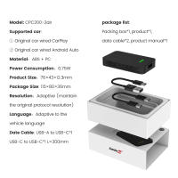Adaptador Inalámbrico Carlinkit 5.0 Para Coche Compatible Con Mazda Chevrolet Volvo Ford Toyota Porsche Haval Lexus Renault Soporta iOS 10 Y Android 11.0 Conexión Wired Android Auto CarPlay - details 12