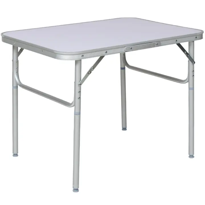 Tectake - Mesa de camping LOTHAR con estructura de aluminio y asa, Plegable e impermeable - 75 x 55 x 68 cm, Para la terraza, el jardín, la playa o el campo, Muy ligera y compacta, Extremos de las patas con rosca para adaptarla a superficies irregulares - 1