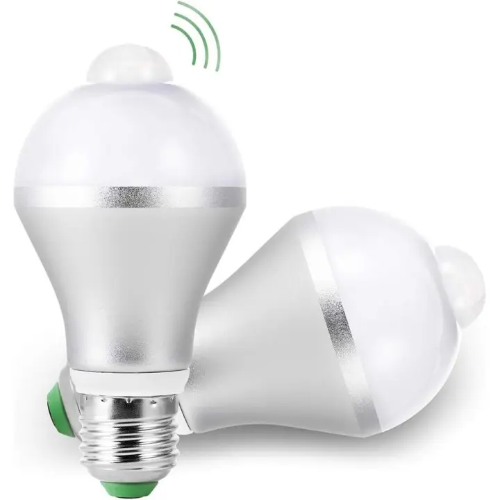 Bombillas LED con detector de movimiento PIR E27, sensor de Luz inteligente de 15 W, 5700 K, encendido/apagado Automático, paquete de 2 - 1