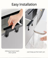 Basurero De Pared De 8/11L Con Tapa Resistente Al Agua Para Cocina Y Baño Basurero Estrecho Reciclable De ABS Montado En La Pared - details 2