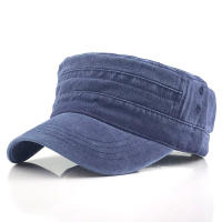 Gorras militares de algodón lavado Gorras de cadete del ejército Diseño único Gorra vintage de parte superior plana - details 7