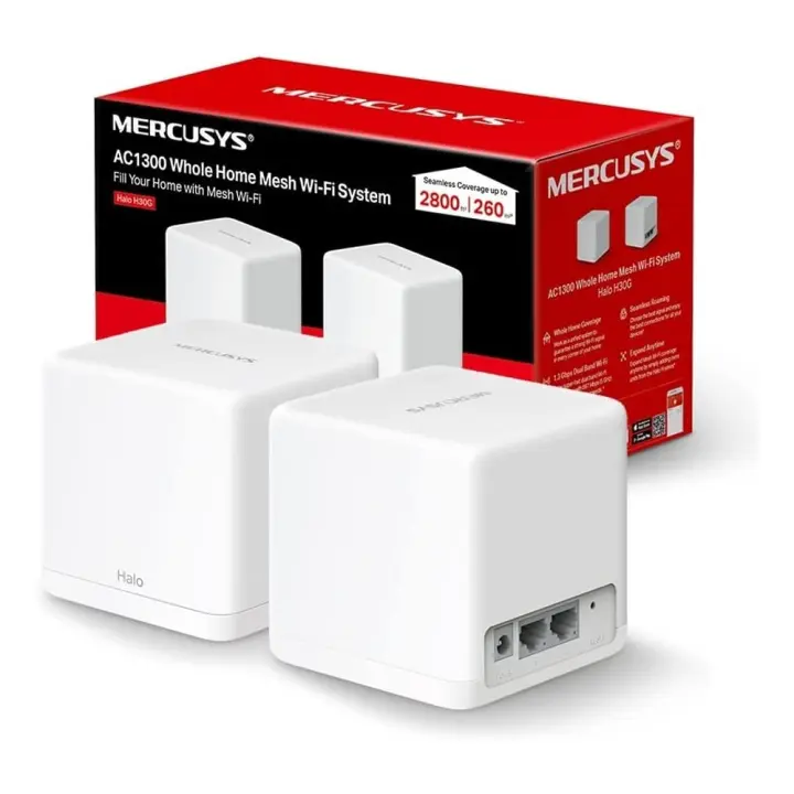 Mercusys Halo H30G(2-pack) Doble banda (2,4 GHz / 5 GHz) Wi-Fi 5 (802.11ac) Blanco Interno MERCUSYS HALO H30G(2-PACK) - 1
