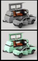 Modelo De Camión Tesla Cybertruck 1:32 Con Luz Y Sonido Coche De Metal Para Niños Regalo Con Maleta A914 Coche De Playa a Escala - details 12