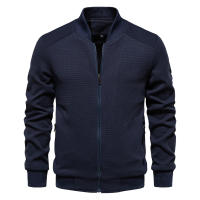 2024 Modelo de primavera y otoño Cuello alto Nueva chaqueta de color sólido para hombres Chaqueta casual Moda Ropa de hombre delgada - details 11
