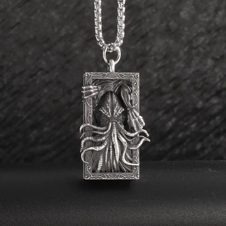 Collar Colgante De Octopus Retro Y Misterioso Accesorio De Moda Para Hombres Y Mujeres Regalo De Halloween Hecho De Aleación De Zinc - 1