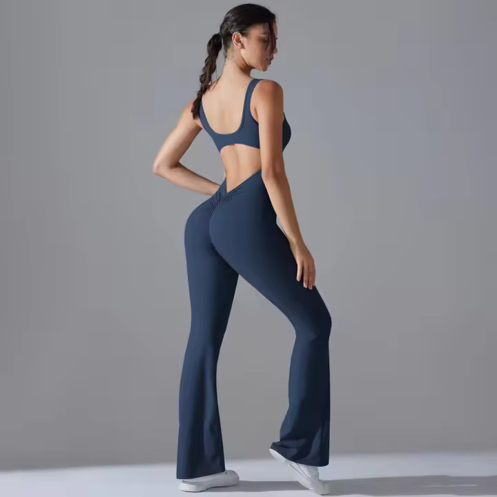SSITO 2025 Nueva Belleza espalda de una Pieza melalgodón Elevación Deporte entrenamiento ropa Pantones acampanados mono de Yoga - 1