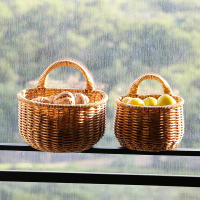 Cesta De Almacenamiento De Pared Hecha De Imitación Rattan Para Jengibre Y Ajo Cesta De Huevo Para Cocina Y Baño Ecológica Y Resistente - details 3