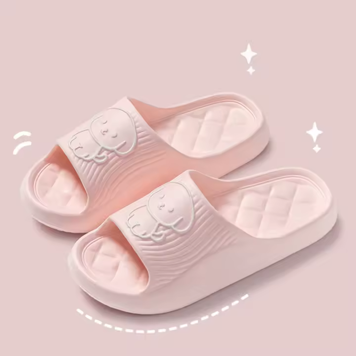Sandalias De Verano Antideslizantes Para Mujer Con Dibujos De Oso Para Baño Y Hogar EVA Cómodas Plataforma Sin Tacón Para Playa Interior Y Exterior - 1