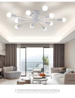 Luz De Techo De Hierro Forjado Nórdico Moderna Para Sala De Estar Comedor Estudio Dormitorio Con Multiple Cabeza Iluminación Fixtur - details 0