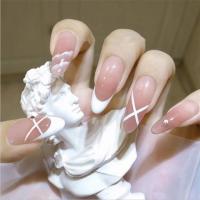 24Pcs Uñas Postizas Blancas En Gradiente Impermeables Presión En Uñas Falsas Cubiertas Completas Reutilizables Para Niñas Diseños Profesionales De Uñas Artísticas - details 16