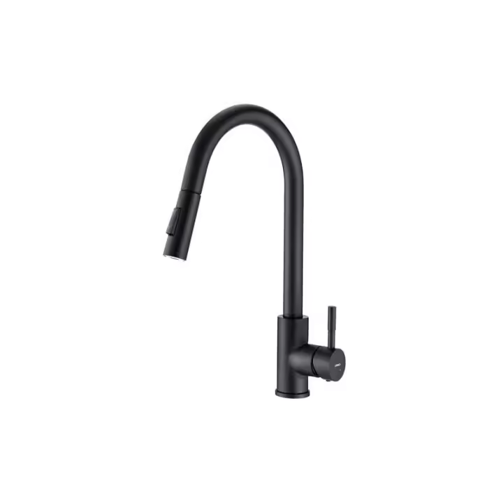 Robinet de Cuisine avec Douchette Extractable Noir mat Rotatif à 360 ° Mitigeur Cuisine d'Évier 2 Fonctions en Acier Inoxydable - 1
