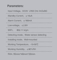 Sensor De Detección De Fugas Inteligente WiFi Tuya Con Alarma De Sonido Y Sistema De Monitoreo Remoto Seguridad Antifugas Para El Hogar - details 6