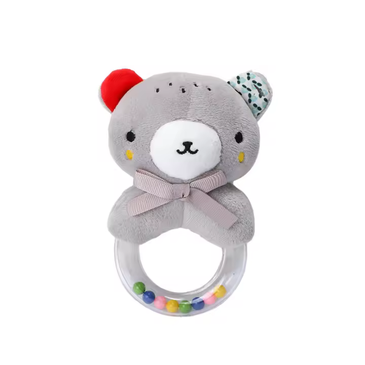 Manivela de mano de animal de dibujos animados, partícula de goma, manivela de mano, muñeco de peluche, mano agarrando campana - 1