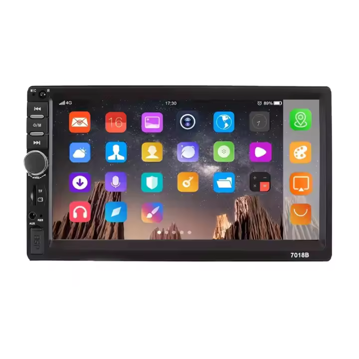 Reproductor de Auto 7 Pulgadas 2Din - CarPlay Inalámbrico/Con Cable, 260.000 Colores LCD, Cámara Trasera + Mando IR - 1