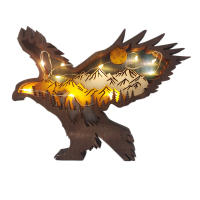 Wolf Totem Decorativo De Madera Vacío Navidad Animal Creatividad Adorno De Escritorio Para Coche Decoración LED Para Sala De Estar - details 9