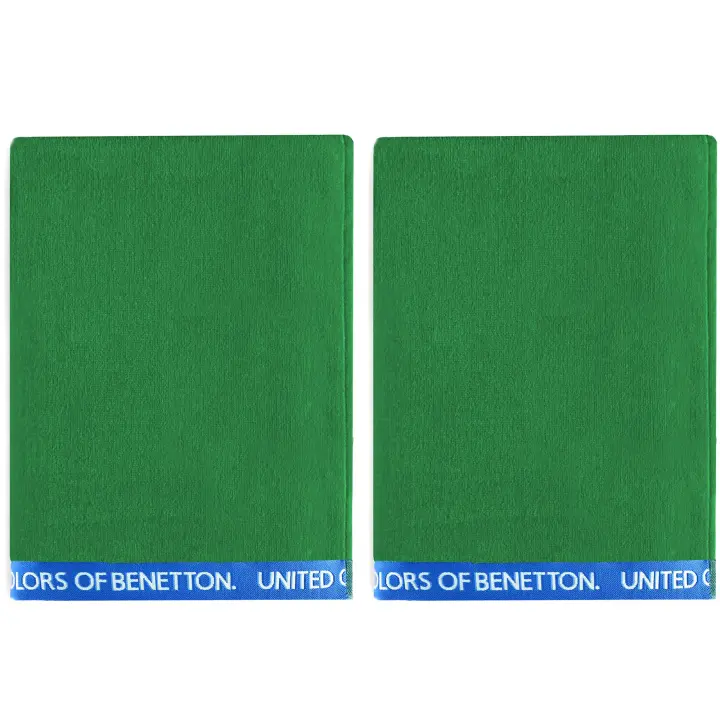 BENETTON Sets de 2 toallas de Playa Azul 90x160cm 380GSM Velour 100% Algodón - Alta Calidad y Suavidad - Certificación OEKO-TEX y BCI - 1