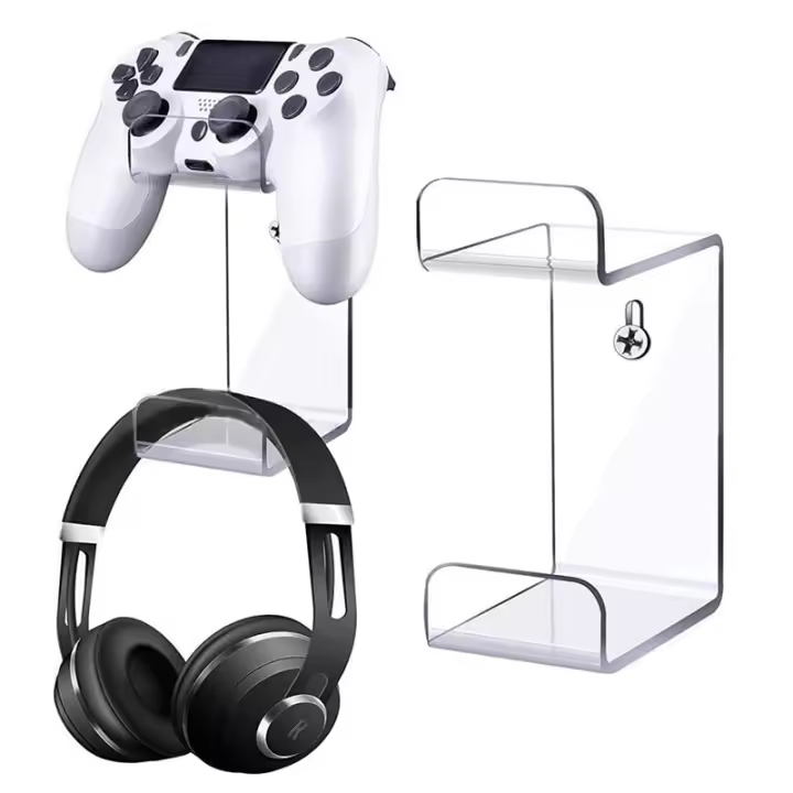Soporte De Exhibición De Acrílico Para Auriculares Y Control De Juego Montaje En Pared Con Tornillos Pack De 1/2/4 Piezas - 1