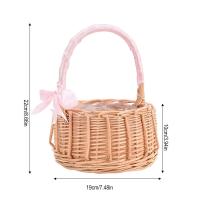 Cesta De Flores Hecha a Mano De Rotura Cesta De Almacenamiento De Paja Para Decoración De Boda Y Hogar Cesta De Novia Ecológica Y Rustica - details 13