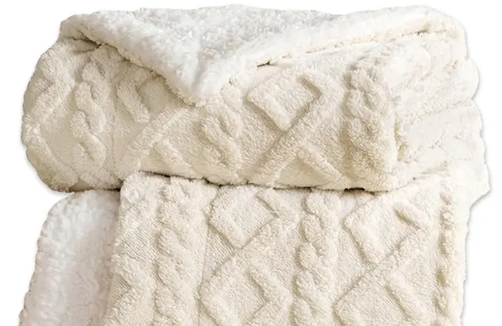 PACK 2 !Nuevo&Almeritex Manta Sofa de Borrego,  Color Aleatorio 130x160cm.Manta Doble Cara Franela y Sherpa, 100% Poliester, Suave y Caliente para Invierno, 130x160 - 1