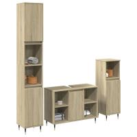 vidaXL Set de muebles de baño 3 pzas madera contrachapada roble Sonoma - details 0