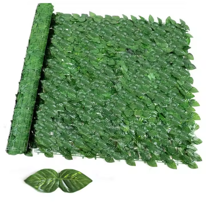 Valla De Hojas Verdes Artificiales 50x300cm Falso Jardín De Envido Para Decoración Externa De Hogar Y Balcones Pantalla De Privacidad De Plástico PP - 1